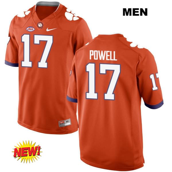 Men's Clemson Tigers #17 Cornell Powell Stitched Orange New Style Authentic Nike NCAA College Football Jersey BKL8146ET